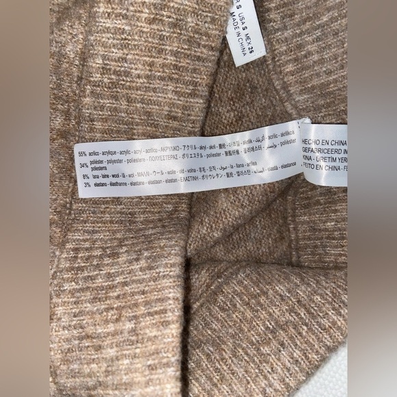 Women’s ZARA light brown knit flared TROUSERS pants size small - Picture 8 of 16